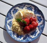dessert med jordbær