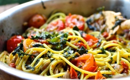 Vegetarisk pasta med grönkål