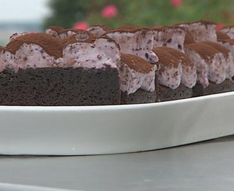 Chokoladekage med blåbær