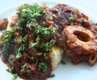 Her spises Osso buco.......