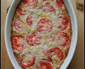 Risgratin med pesto og tomater