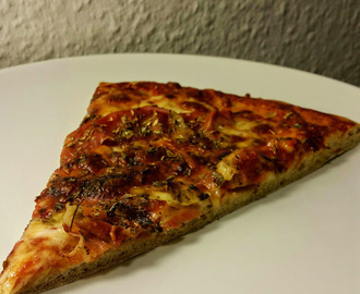 Top lækker rugpizza med parmaskine.