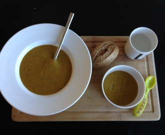 Mad til baby – Grønsagssuppe med pasta.