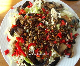 Salat med ristede champignoner