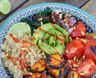 Buddha bowl med grillet grønt