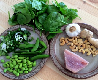 Grønt med fisk - wok med tun, ærter og spinat
