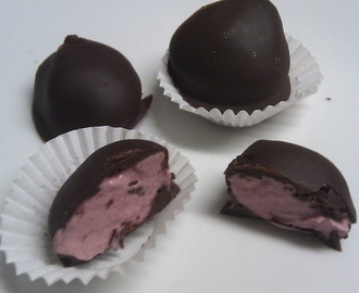 Hindbærfyldte Chokoladekugler
