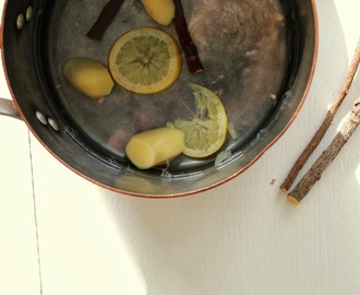 Ingefær-te med citron og lakrids