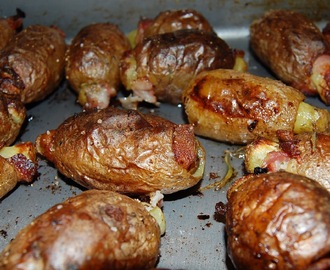 Kartofler stoppet med bacon og rosmarin