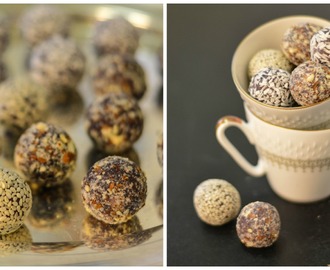 Healthier marzipan truffles with berries, nuts and seeds