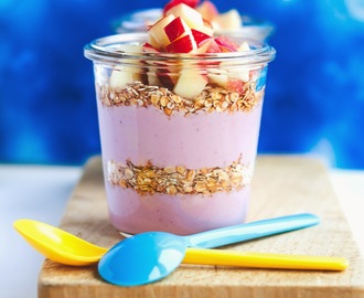 Skovbær yoghurt med trekornsflager