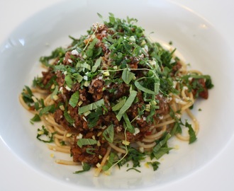 Spaghetti Bolognese med gremolata