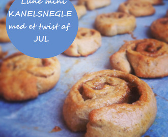 Mini kanelsnegle med et twist af jul