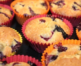 Blåbær i marcipan - muffins