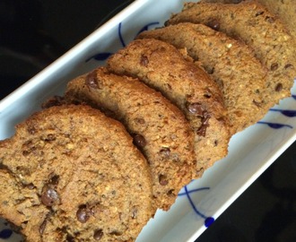 Semi-sunde chocolate chip/lakrids cookies