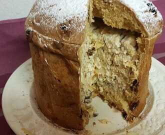 Panettone fyldt med mascarpone, ricotta og chokolade