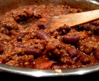 Chili con carne, a perfect cold weather food