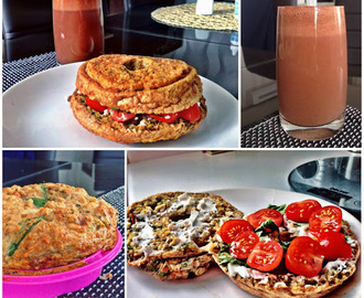 Healthier Bagel and Raw Chocolate Protein Shake