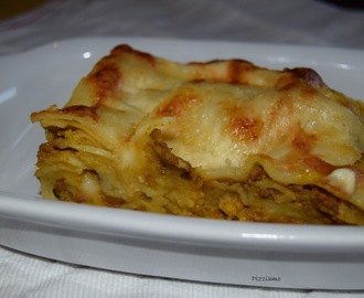 Lasagne al ragù bianco con zucca  - valkoinen jauheliha-kurpitsalasagne