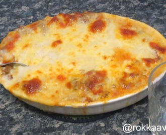 Yhen-Miähen-Lasagne, ei kaunis mutta ehkä maailman parasta