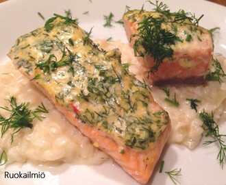 Parmesan-yrttilohi ja sitruunarisotto - hurmaava yhdistelmä