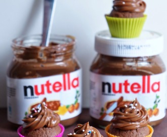 5 raaka-aineen Nutella-minimuffinssit ja helppo Nutella-kuorrute