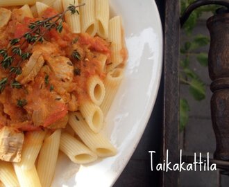 Penne pastaa tonnikalakastikkeella