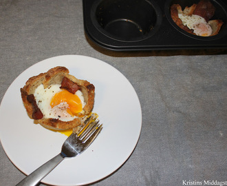 Ovnsbakt egg & bacon i toast