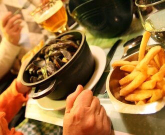 Moule frites – med ovnsbakte poteter og hjemmelaget majones