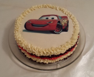Lynet McQueen kake med spiselig bilde