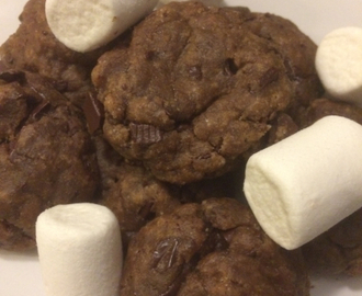 Sjokolade marshmallow cookies