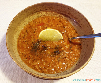 Tyrkisk linsesuppe med mynte – Ezogelin Corbasi / Bruden Ezos suppe