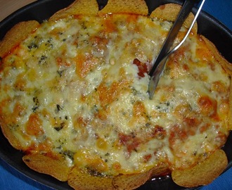 Blue Cheese gratinert nacho form