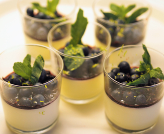 Lime pannacotta med marinerte blåbær <3 - Desserten som smelter på tungen.