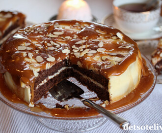 Sjokoladekake med karamell og mascarponekrem