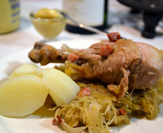 Kycklinggryta med surkål från Alsace