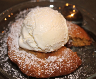 Baked cookie with ice cream