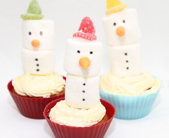 Snømann cupcakes