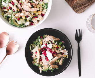 Frisk kyllingsalat med avokado og mango