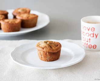 Chocolate chip banana bread cupcakes/sjokoladeknapp bananbrød muffins