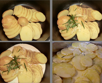 Tilbehør: Fløtegratinerte poteter og pestotomater