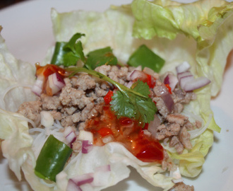 Svin kjøttdeig i salatblad (glutenfritt)