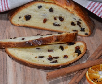 Julebrød med creme fraiche og rosiner