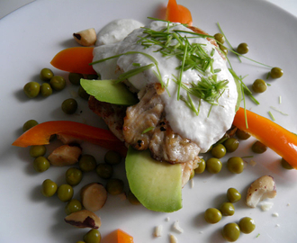 Stekt Sei med Avokado, Nøtter og Parmesansaus