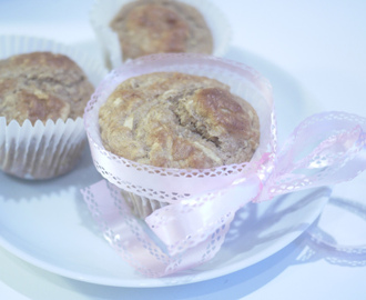 Grove eplemuffins med vaniljekesam og kanel