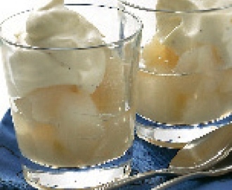 Päron med vanilj- och kardemummasås