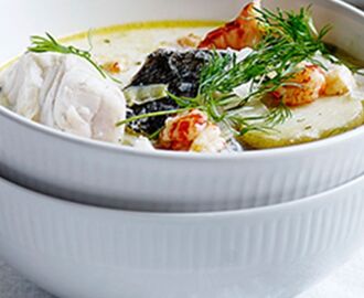 Fiskesuppe med hvidvin og krebsehaler | ISABELLAS | Opskrift i 2020 | Fiskesuppe, Aftensmad, Mad ideer