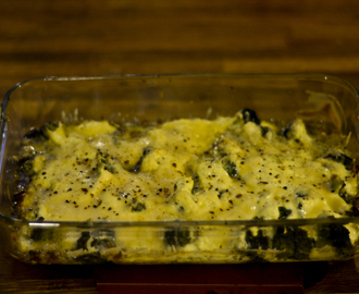Broccolibacongratäng med parmesan