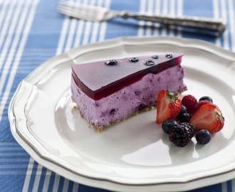 Hallon & blåbärs cheesecake