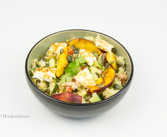 Couscous Salad with Nectarine and Halloumi